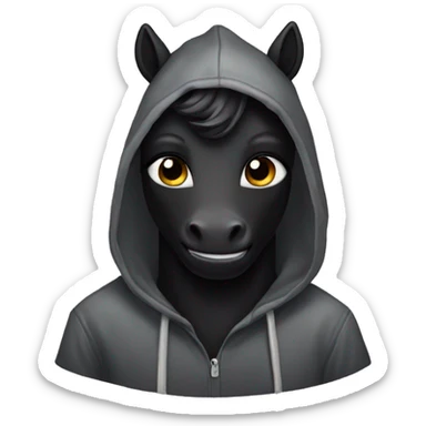 Black Unicorn wearing a hoodie  sticker