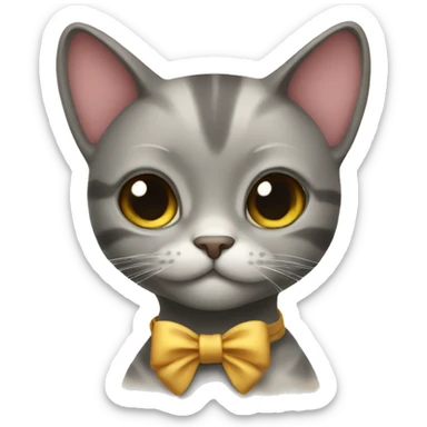 cat with bow sticker