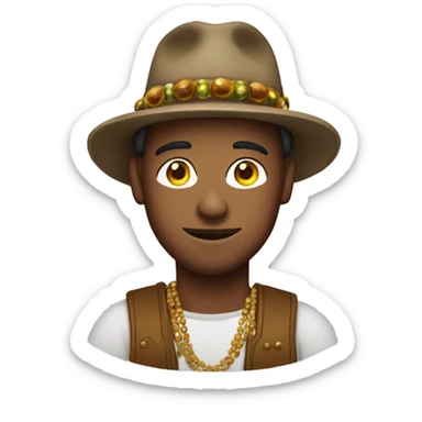 Man With bead and hat  sticker