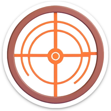 target reticle, sharp and clear, for PvP-focused emoji, modern emoji style, Rust-inspired details sticker