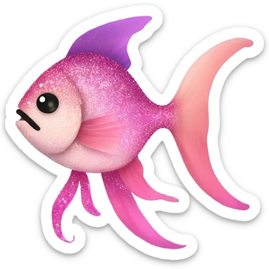 Pink ombre full body fish with glitter sticker