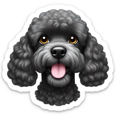 headshot miniture black poodle sticker
