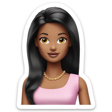 barbie doll black hair sticker