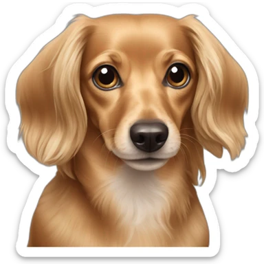 Long hair dachshund Chihuahua mix sticker