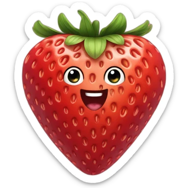 heart shaped strawberry  sticker