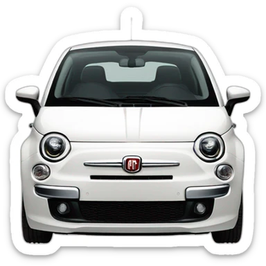 Fiat 500 2014 white front sticker