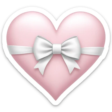Light pink heart with white bow  sticker