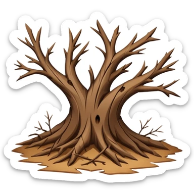Broken Tree Branches pieces on the land sticker