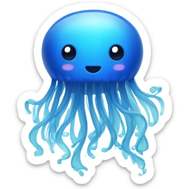 Blue jellyfish that exudes love and light sticker