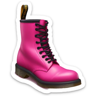 Realistic pair of hot pink Dr.Martens combat boots isolated.  sticker
