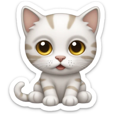sick baby cat sticker