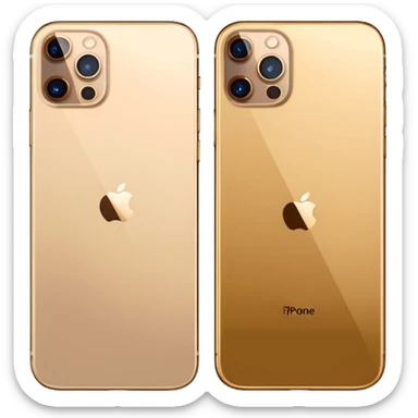 Gold iPhone 16 Pro Max, frontview and rearview sticker