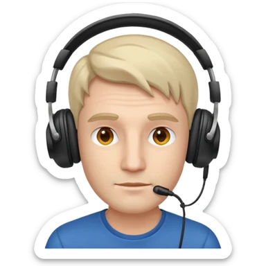 Man with over-ear headphones sticker