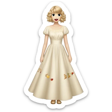 Taylor Swift in the cream folklore dress sticker