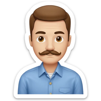 A person with a very square mustache and a side part  sticker