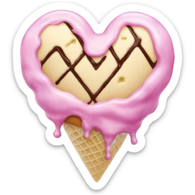 Heart made of ice cream sticker