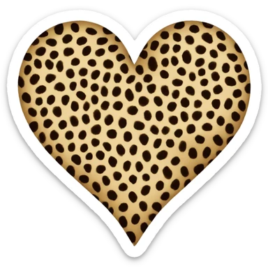 cheetah print heart sticker