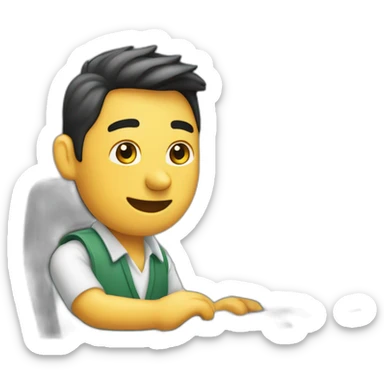 Uruguaya trabajando en una computadora sticker