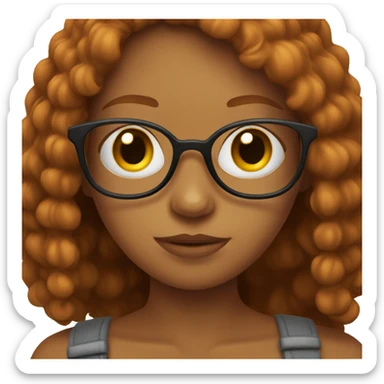 Dark Ginger girl with glasses sticker