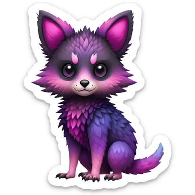 Cool Edgy Black-pink-purple-gradient badass Trico-animal-creature full bodyd  sticker