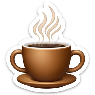 plain Coffee without Saucer, Brown Cup, no saucer. sticker