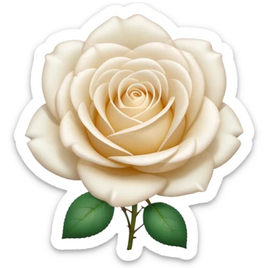 A white rose emoji in iOS emoji style, clean and smooth vector illustration, soft lighting, subtle gradients, minimal and cute, centered, transparent background, high clarity, no outline, no text
 sticker