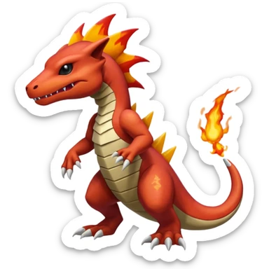 Shiny Marowak-Salandit-Charmeleon-Fakémon-hybrid-creature (full body)  sticker