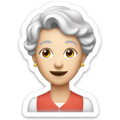 Une mamie faisant un doigt d'honneur sticker