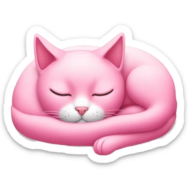 pink cat sleeping on the back sticker