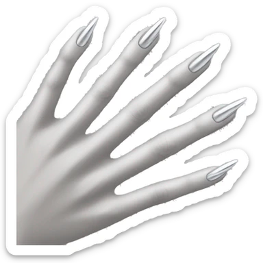 female hand with long silver nails sticker