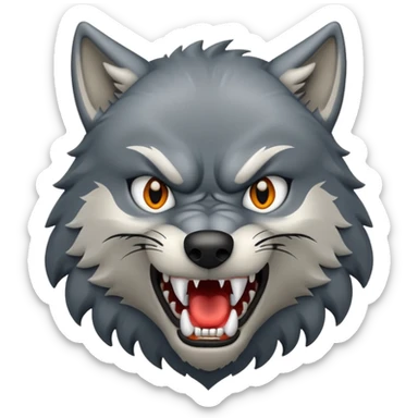 Wolf snarling sticker