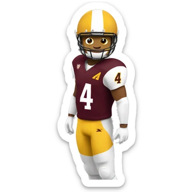 Arizona state university football white player number 4 sticker
