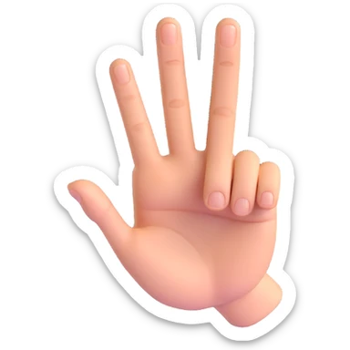 hand with five fingers, only the middle finger and ring finger extended, other fingers closed sticker