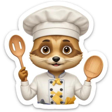 chef yellow raccoon sticker
