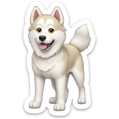 dog cream-and-white husky full-body sticker