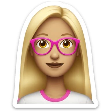 blonde girl with pink glasses sticker
