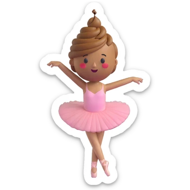 ballerina with a poop emoji head in back attitude pose sticker