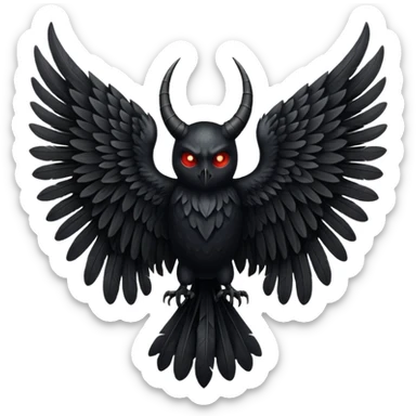 black and white devil wing sticker