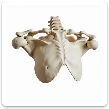 detailed anatomical scapula, isolated on white background, realistic style, no other elements sticker