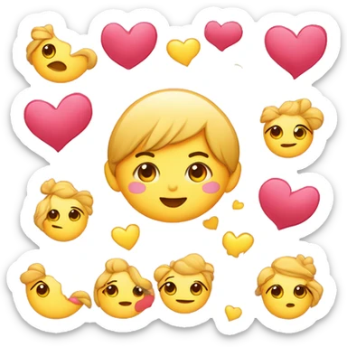 Enamorado con muchos besos y corazones  sticker