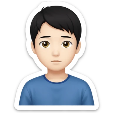 Anime asian boy head sticker