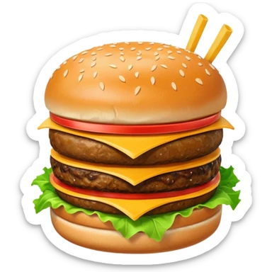 A single burger,, soft drink, fries image for my food vertical in the super app sticker