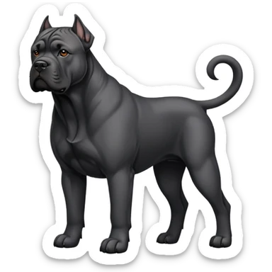 black Cane Corso dog with cropped ears and short tail sticker