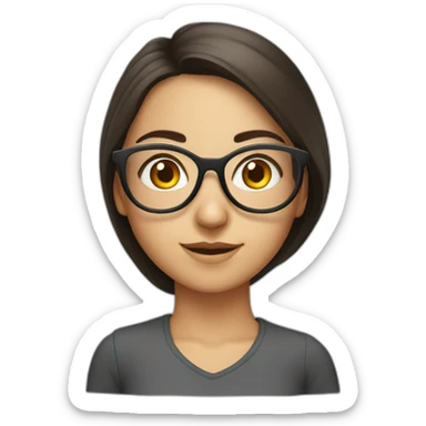 eyeglassed, turkish girl, ios developer sticker