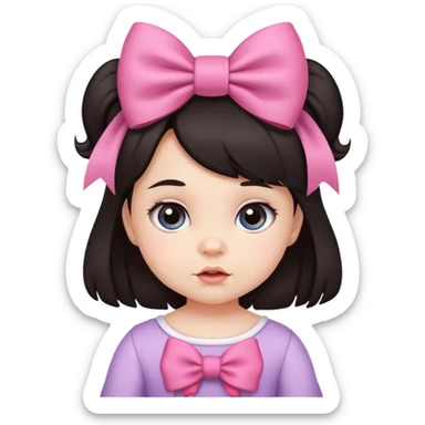 Bebé niña con lazo pelinegr sticker