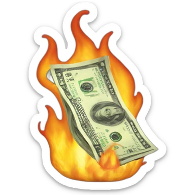burning money sticker