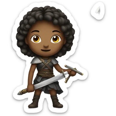 Girl with sword sticker