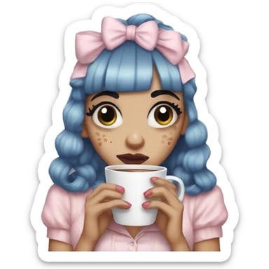 Melanie Martinez drinking coffee  sticker