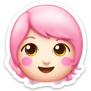 pink kawaii cute heart emoji sticker