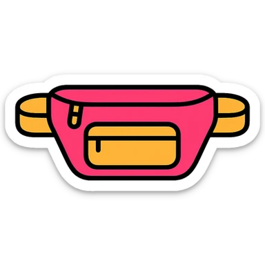 modern minimal waist bag icon sticker